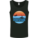 The Rodfather Funny Fishing Rod Father Mens Vest Tank Top Black