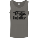 The Rodfather Funny Fishing Rod Father Mens Vest Tank Top Charcoal