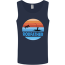 The Rodfather Funny Fishing Rod Father Mens Vest Tank Top Navy Blue
