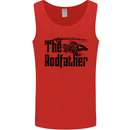 The Rodfather Funny Fishing Rod Father Mens Vest Tank Top Red