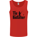 The Rodfather Funny Fishing Rod Father Mens Vest Tank Top Red