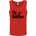 The Rodfather Funny Fishing Rod Father Mens Vest Tank Top Red