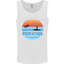 The Rodfather Funny Fishing Rod Father Mens Vest Tank Top White