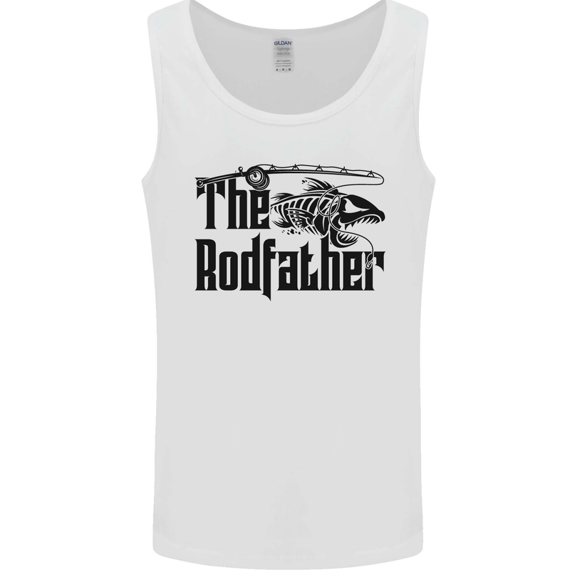The Rodfather Funny Fishing Rod Father Mens Vest Tank Top White