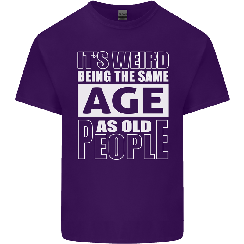 The Same Age as Old People Funny Birthday Mens Cotton T-Shirt Tee Top Purple