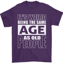 The Same Age as Old People Funny Birthday Mens T-Shirt Cotton Gildan Purple