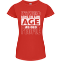 The Same Age as Old People Funny Birthday Womens Petite Cut T-Shirt Red