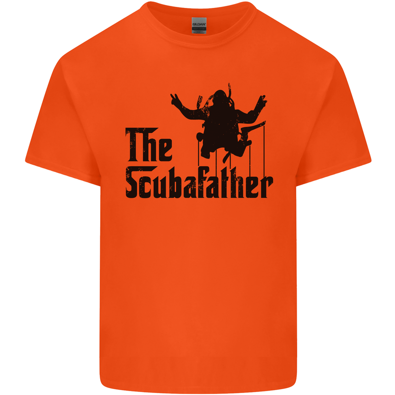 The Scuba Father Day Funny Diver Diving Mens Cotton T-Shirt Tee Top Orange