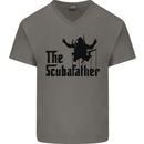 The Scuba Father Day Funny Diver Diving Mens V-Neck Cotton T-Shirt Charcoal