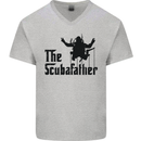 The Scuba Father Day Funny Diver Diving Mens V-Neck Cotton T-Shirt Sports Grey