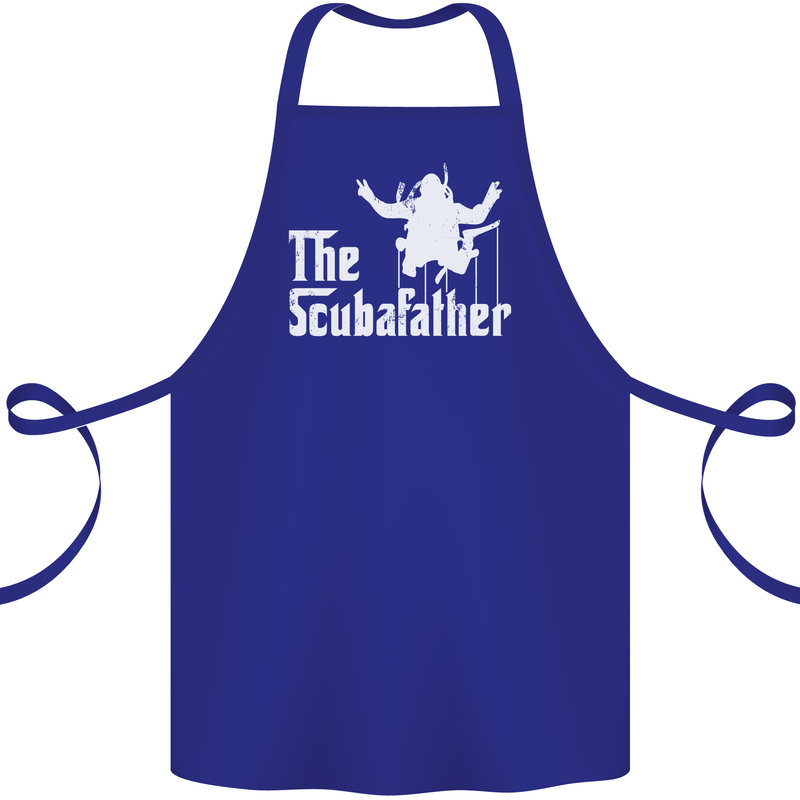 The Scuba Father Day Funny Diving Diver Cotton Apron 100% Organic Royal Blue