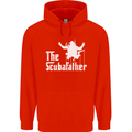 The Scuba Father Day Funny Diving Diver Mens 80% Cotton Hoodie Bright Red