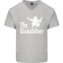 The Scuba Father Day Funny Diving Diver Mens V-Neck Cotton T-Shirt Sports Grey