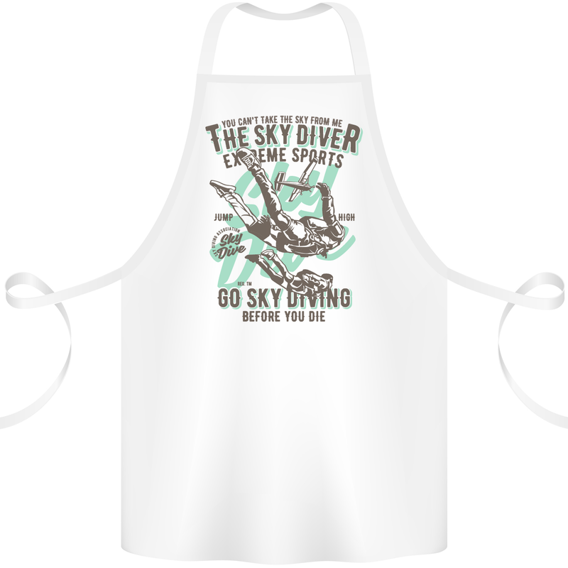 The Skydiver Extreme Sports Skydiving Cotton Apron 100% Organic White