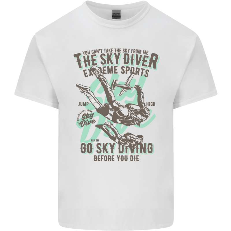 The Skydiver Extreme Sports Skydiving Kids T-Shirt Childrens White