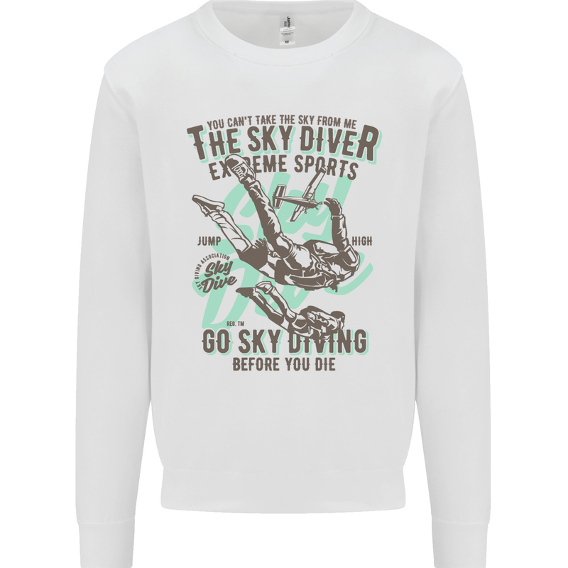The Skydiver Extreme Sports Skydiving Mens Sweatshirt Jumper White