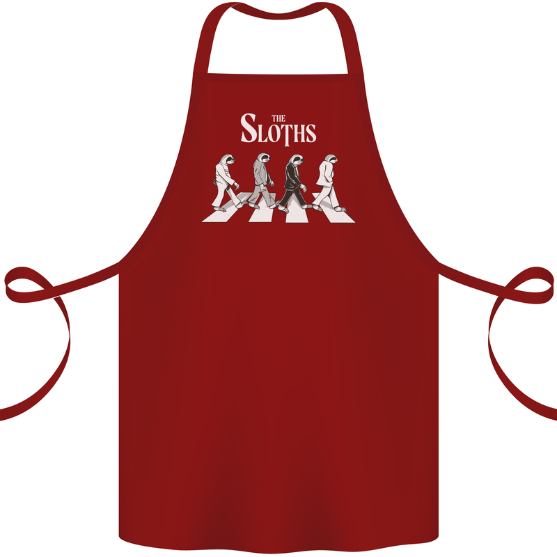 The Sloths Funny Music Parody Cotton Apron 100% Organic Maroon