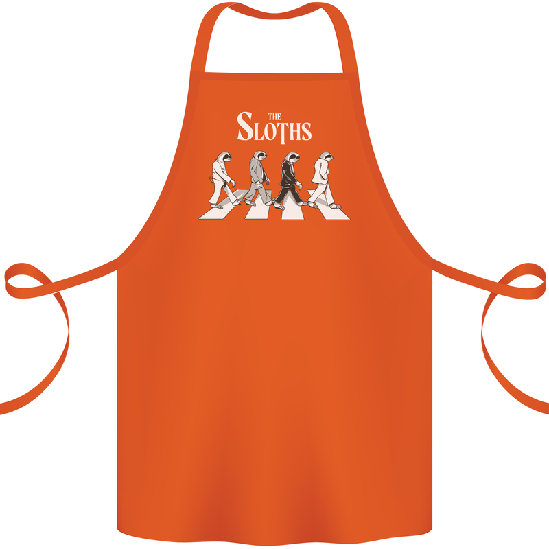 The Sloths Funny Music Parody Cotton Apron 100% Organic Orange