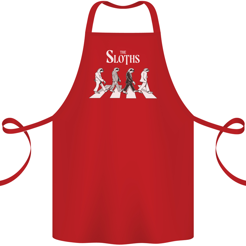 The Sloths Funny Music Parody Cotton Apron 100% Organic Red