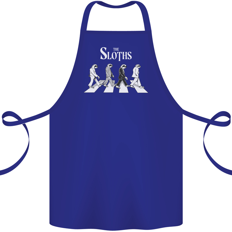 The Sloths Funny Music Parody Cotton Apron 100% Organic Royal Blue