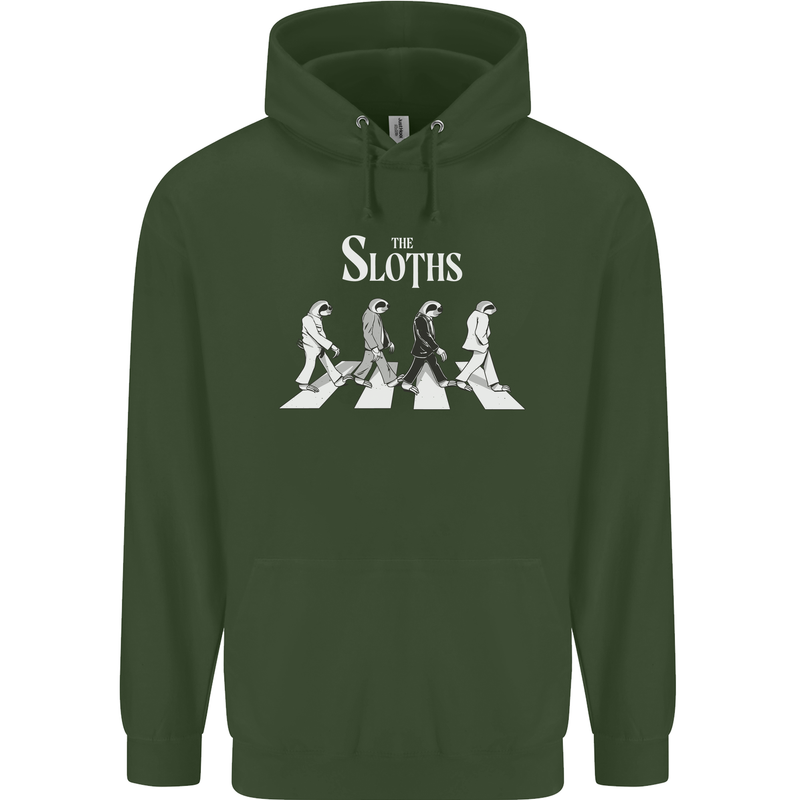 The Sloths Funny Music Parody Mens 80% Cotton Hoodie Forest Green
