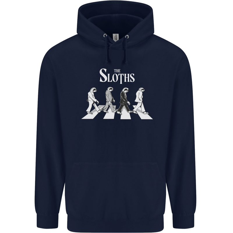 The Sloths Funny Music Parody Mens 80% Cotton Hoodie Navy Blue