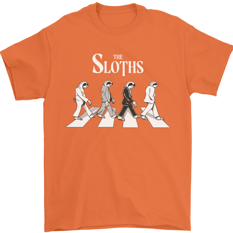 The Sloths Funny Music Parody Mens T-Shirt 100% Cotton Orange