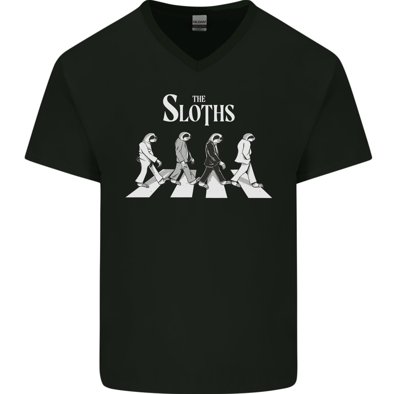 The Sloths Funny Music Parody Mens V-Neck Cotton T-Shirt Black