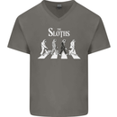 The Sloths Funny Music Parody Mens V-Neck Cotton T-Shirt Charcoal