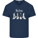 The Sloths Funny Music Parody Mens V-Neck Cotton T-Shirt Navy Blue