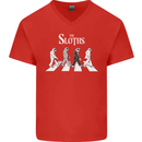 The Sloths Funny Music Parody Mens V-Neck Cotton T-Shirt Red