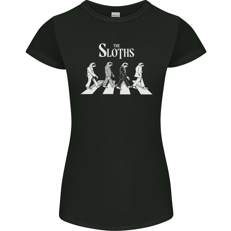 The Sloths Funny Music Parody Womens Petite Cut T-Shirt Black