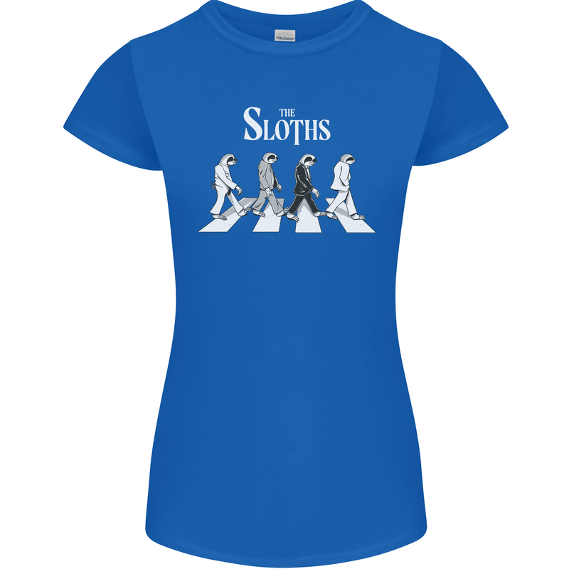 The Sloths Funny Music Parody Womens Petite Cut T-Shirt Royal Blue