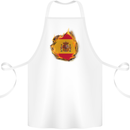 The Spanish Flag Fire Effect Spain Cotton Apron 100% Organic White