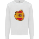 The Spanish Flag Fire Effect Spain Kids Sweatshirt Jumper White
