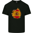 The Spanish Flag Fire Effect Spain Kids T-Shirt Childrens Black