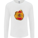 The Spanish Flag Fire Effect Spain Mens Long Sleeve T-Shirt White
