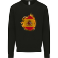 The Spanish Flag Fire Effect Spain Mens Sweatshirt Jumper Black