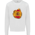 The Spanish Flag Fire Effect Spain Mens Sweatshirt Jumper White