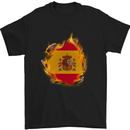 The Spanish Flag Fire Effect Spain Mens T-Shirt Cotton Gildan Black