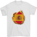 The Spanish Flag Fire Effect Spain Mens T-Shirt Cotton Gildan White
