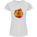 The Spanish Flag Fire Effect Spain Womens Petite Cut T-Shirt White