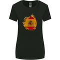 The Spanish Flag Fire Effect Spain Womens Wider Cut T-Shirt Black
