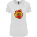 The Spanish Flag Fire Effect Spain Womens Wider Cut T-Shirt White