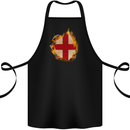 The St. George's Cross English Flag England Cotton Apron 100% Organic Black