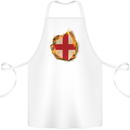 The St. George's Cross English Flag England Cotton Apron 100% Organic White