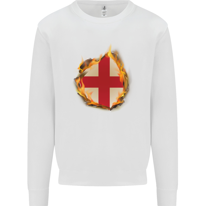 The St. George's Cross English Flag England Kids Sweatshirt Jumper White