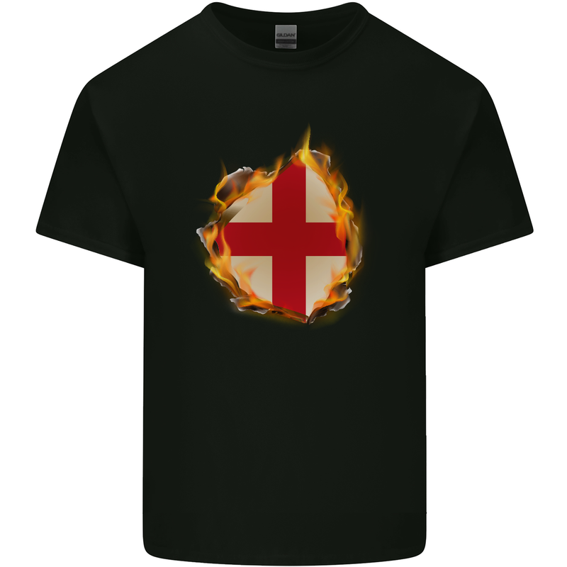 The St. George's Cross English Flag England Kids T-Shirt Childrens Black