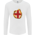 The St. George's Cross English Flag England Mens Long Sleeve T-Shirt White