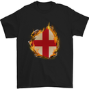 The St. George's Cross English Flag England Mens T-Shirt Cotton Gildan Black